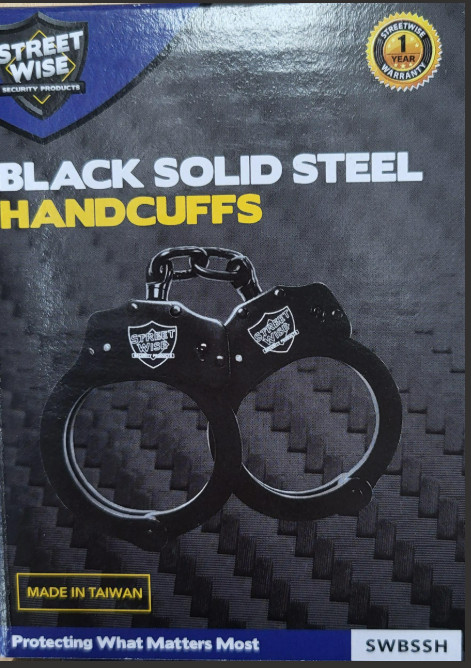 Streetwise Black Solid Steel Handcuffs
