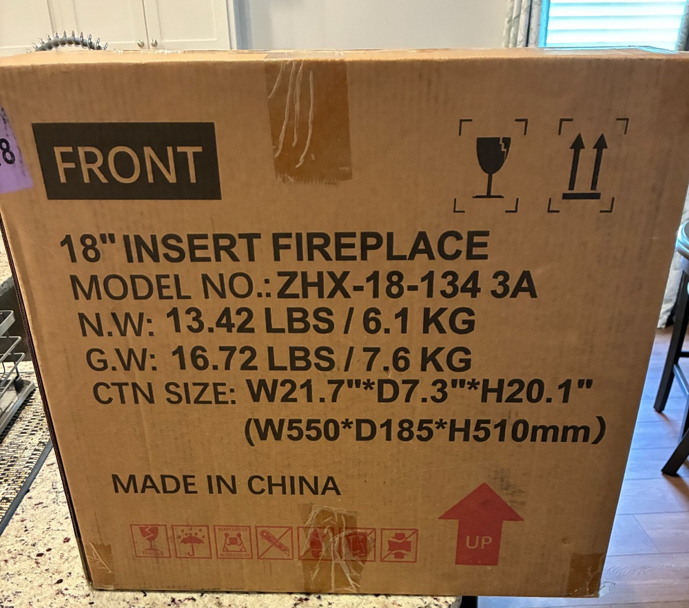 18 inch Fireplace insert model zhx-18-134 3a 1500 Watts with controller New