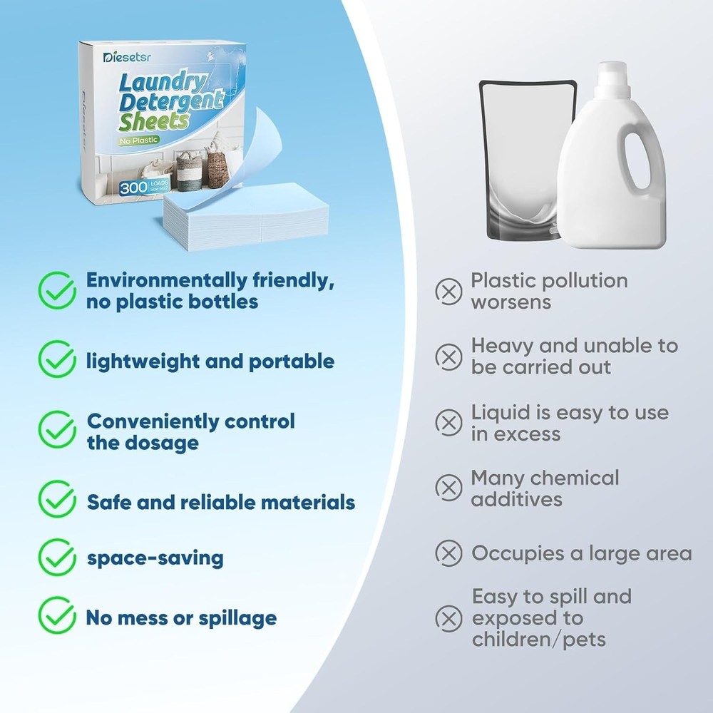 Laundry Detergent Sheets 300 Loads Laundry Sheets DetergentTravel Laundry Deter