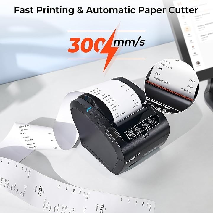 NEW MUNBYN Bluetooth Thermal Receipt Printer P047 80mm POS Printer
