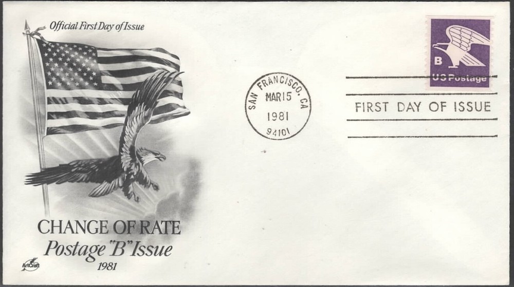 US Scott #1820 Coil single, Art Craft Cachet First Day Cover