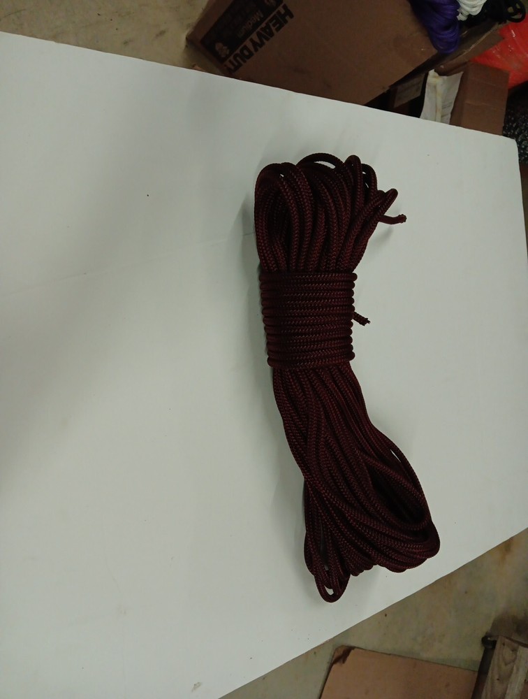 1/4 x 1000 ft. Double Braid-Yacht Braid polyester rope. Burgundy