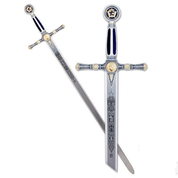 Marto - Masonic Sword, Deep Etching, Silver, 116 cm/46 inches