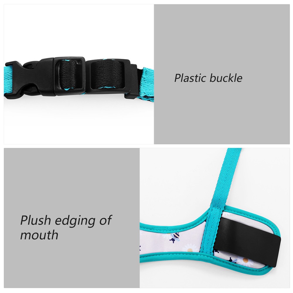 2 PACK Soft Nylon Print Dog Muzzle Breathable Adjustable for Small Medium Large