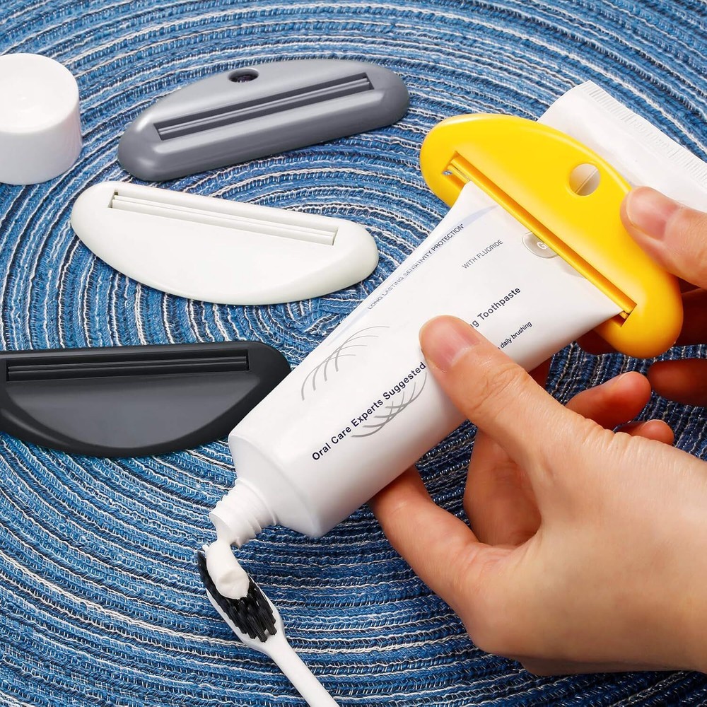 4-Piece Tube Squeezer Dispenser Set - Toothpaste Holder Roller, Bathroom Extract