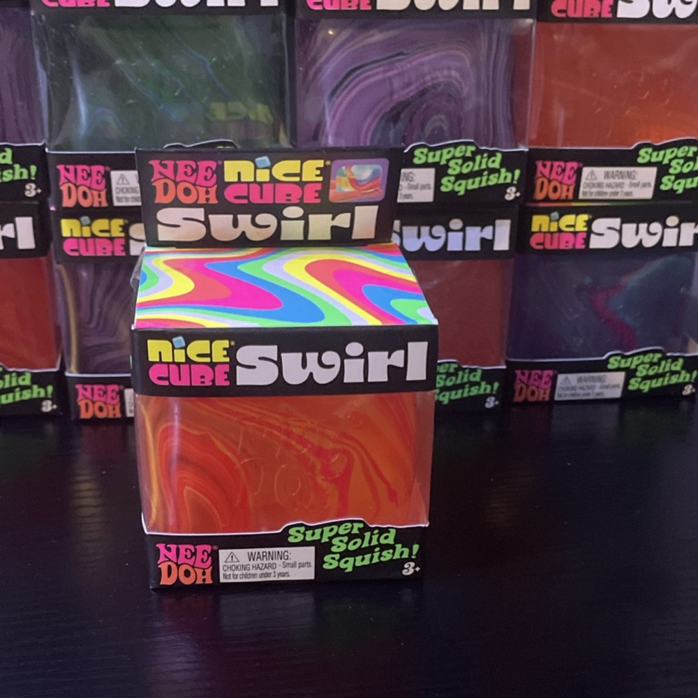 Nee Doh Nice Cube Swirl Super Solid Squishy Toy Multicolor Limited Edition