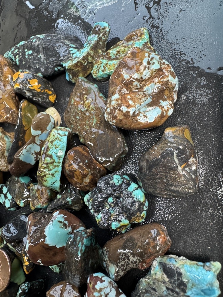 One Pound stabilized Turquoise small nuggets assorted mine free shipping
