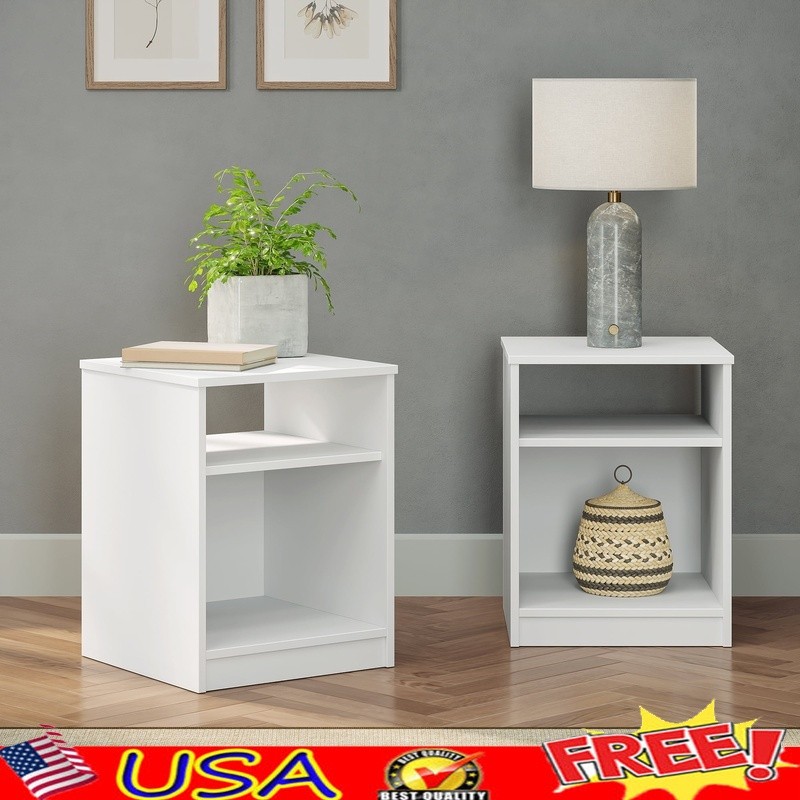 Minimalist Nightstand Set Easy Assembly Modern Storage Transitional Decor New