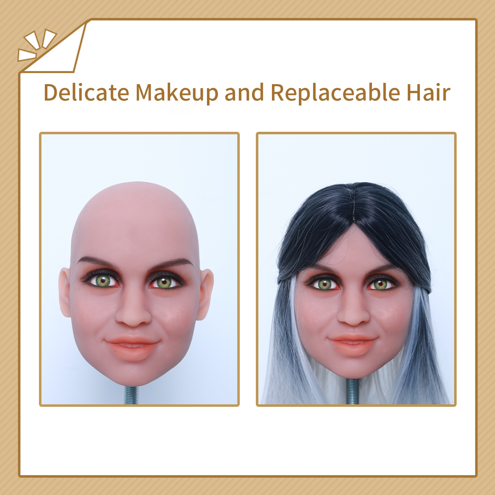 (OnlyHead)Realistic TPE Sex D-oll Head Adult Love Toys Heads for Man Sex Toys