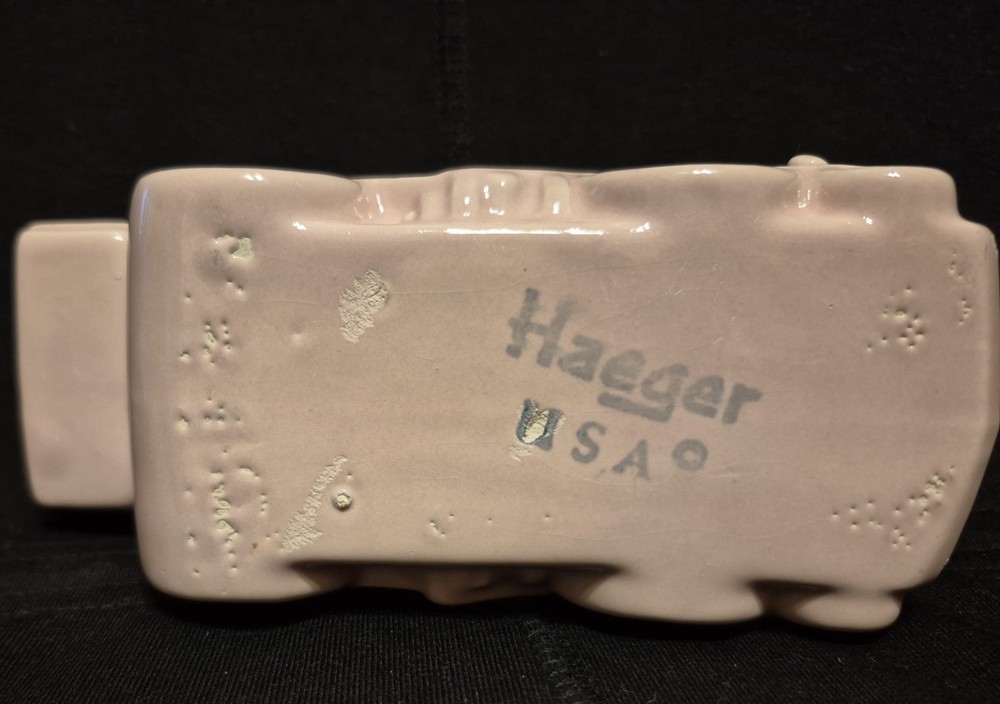 Haeger Soft Pink Ceramic Glazed Train Planter with tag