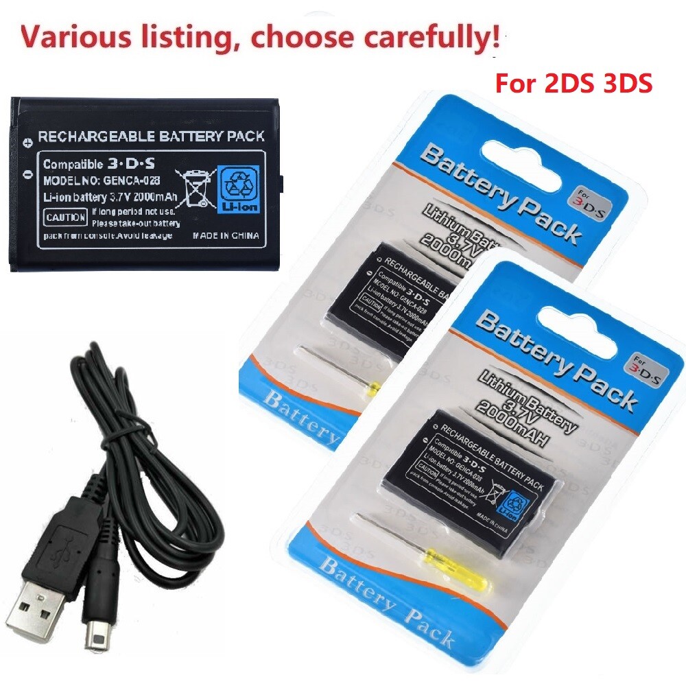 Replacement Battery for Nintendo 3DS Wii U Pro Controller + Tool NEW cable power
