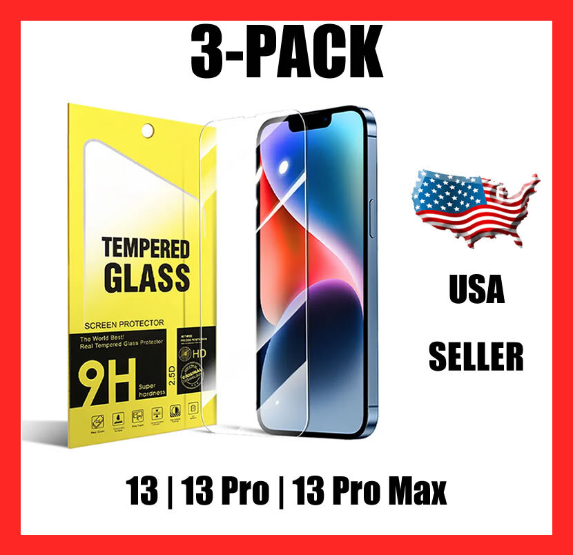 3-Pack Tempered Glass Screen Protector Apple iPhone 13 | 13 Mini | 13 Pro | Max