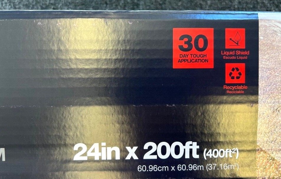 Surface Shield Carpet Self-Stick Plastic Carpet Runner Protection 24in"x200ft'