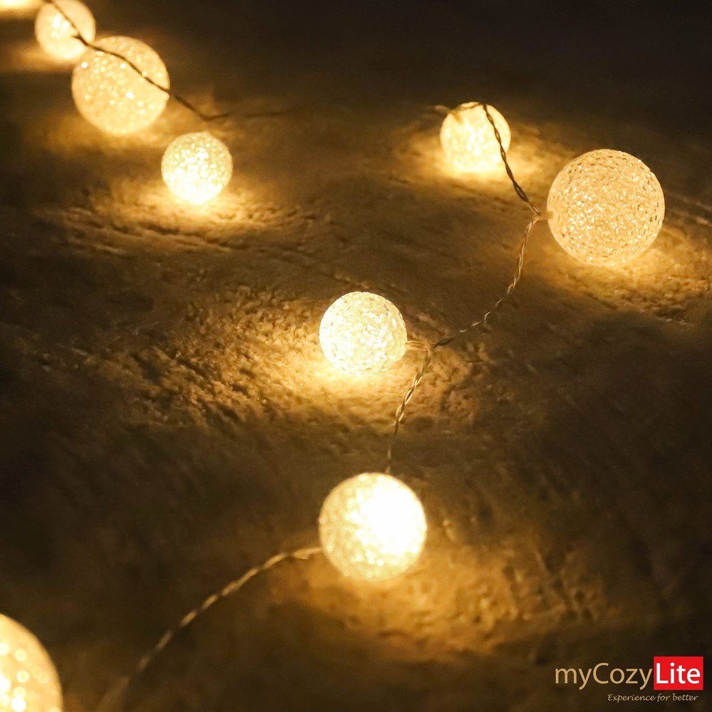 Best LED Globe String Lights Plug in Blinking 20 Warm White Balls with Timer for