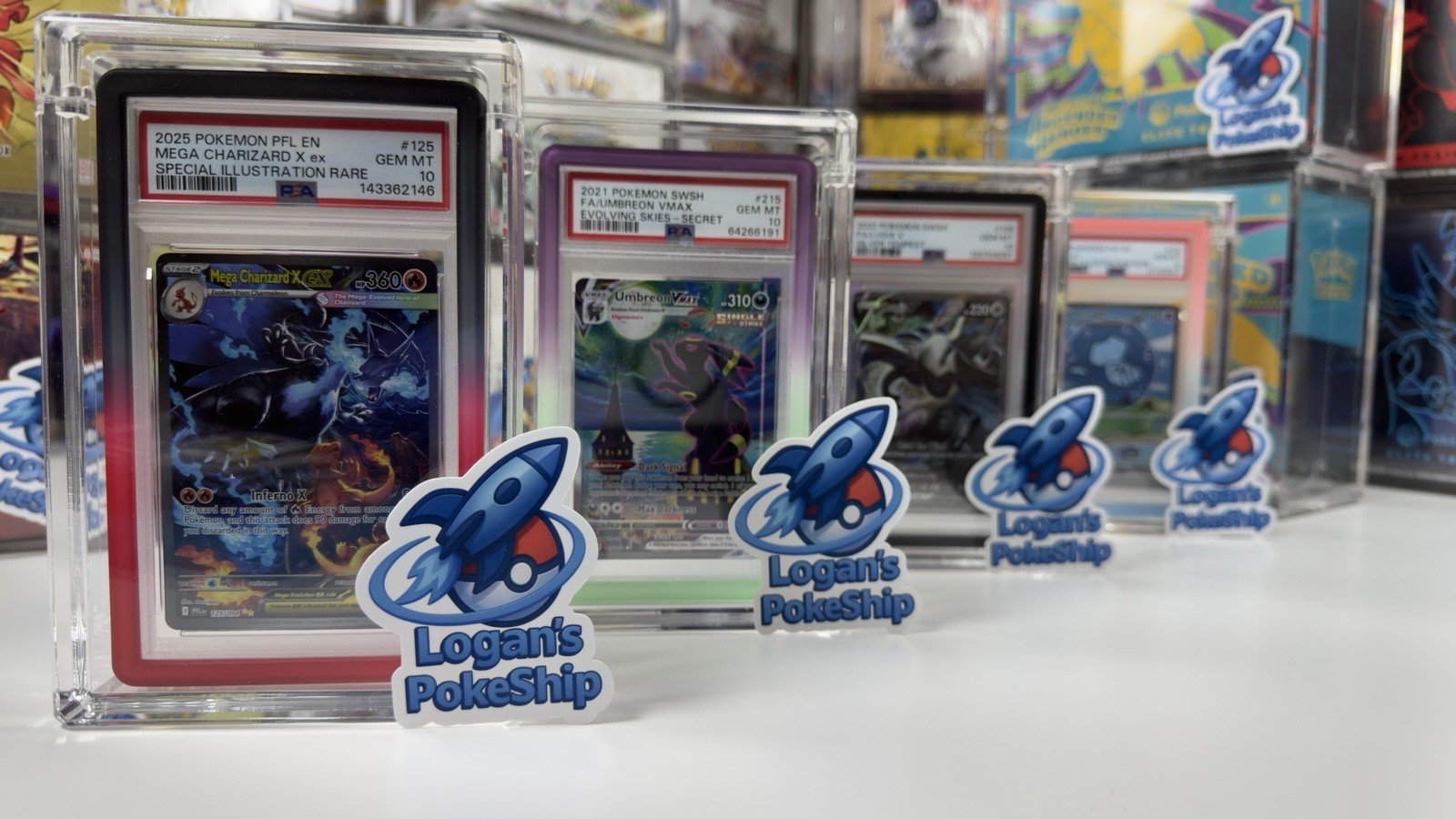 PSA Graded Card Acrylic Magnetic Display Case For Graded Guard Bumpers Installed