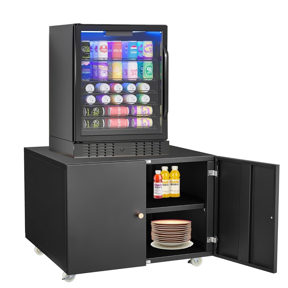 Mini Fridge Stand with Storage Mobile Mini Fridge Shelf Refrigerator Stand Table