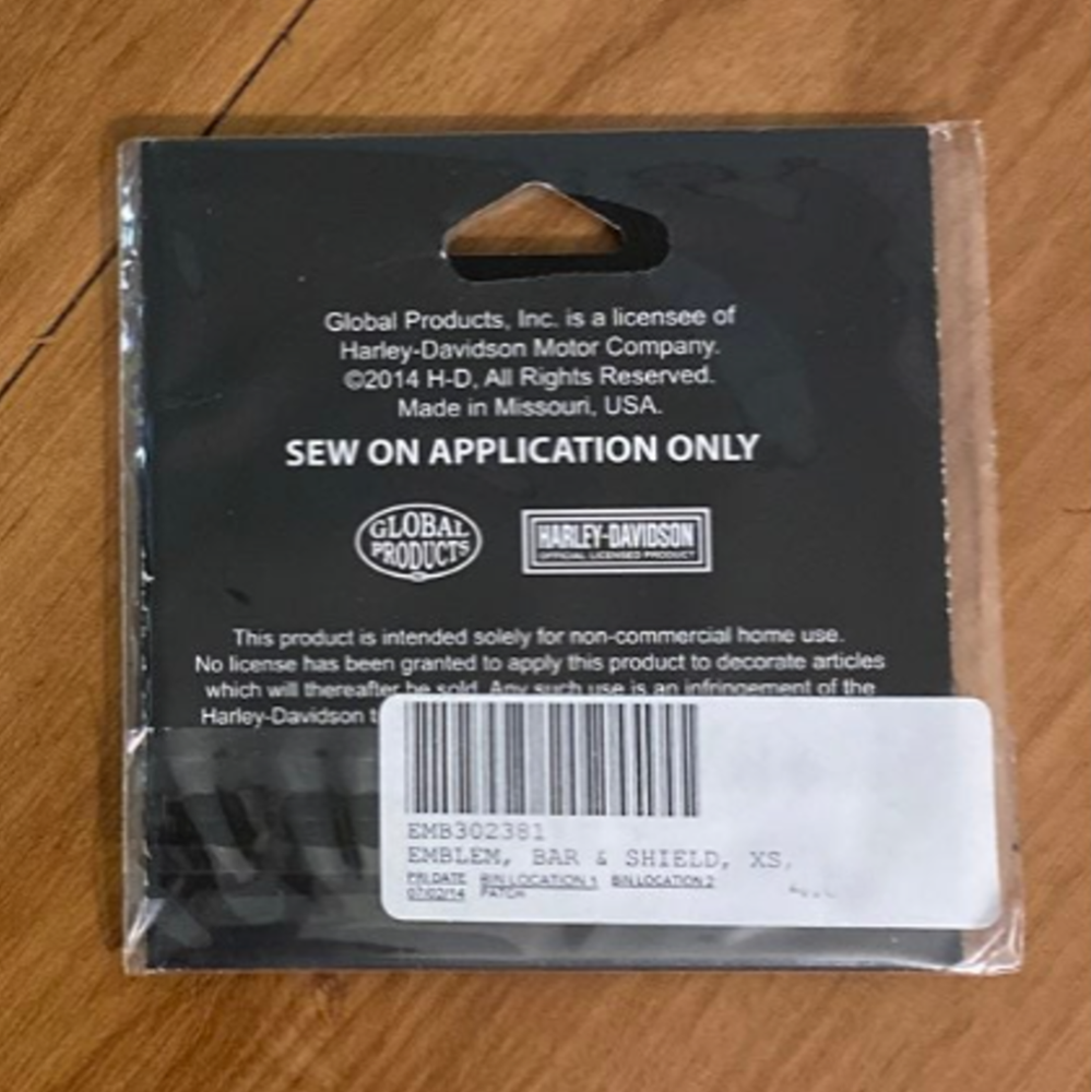 Harley Davidson Bar & Shield Patch