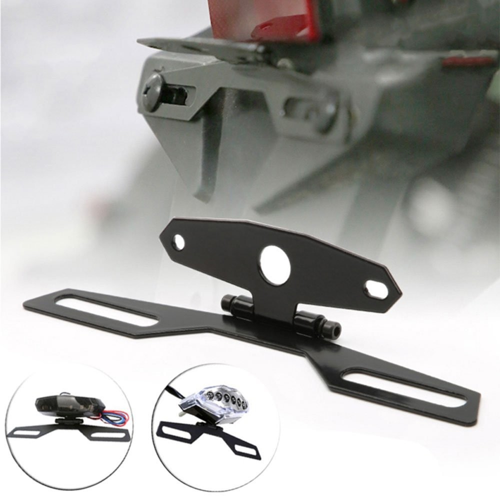 Universal Motorcycle License Plate Bracket Tail Rear Light Holder Mount