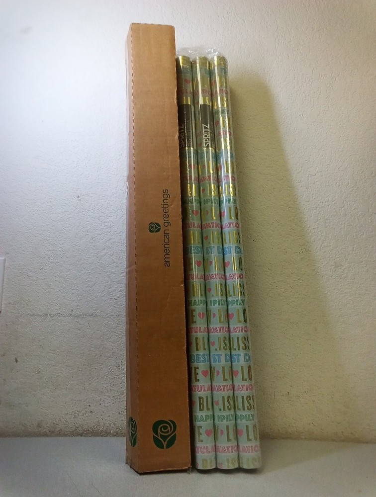 Spritz Wedding Anniversary Bulk Gift Wrapping Paper Bundle, 6 Rolls