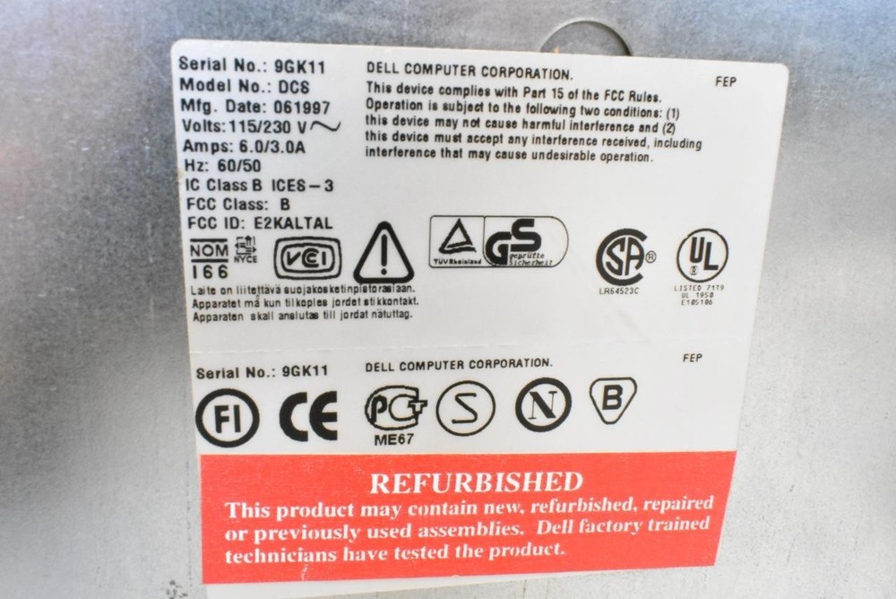 Vintage Dell Optiplex GX1 Windows 98 Computer PC Model DCS