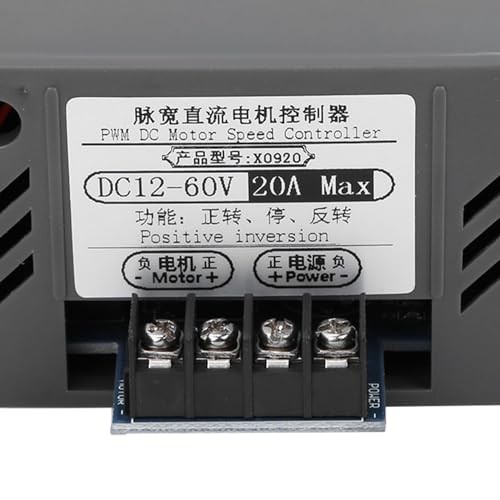 12-60V 20A DC Motor Speed Controller, Forward/Reverse Variable PWM Controller,