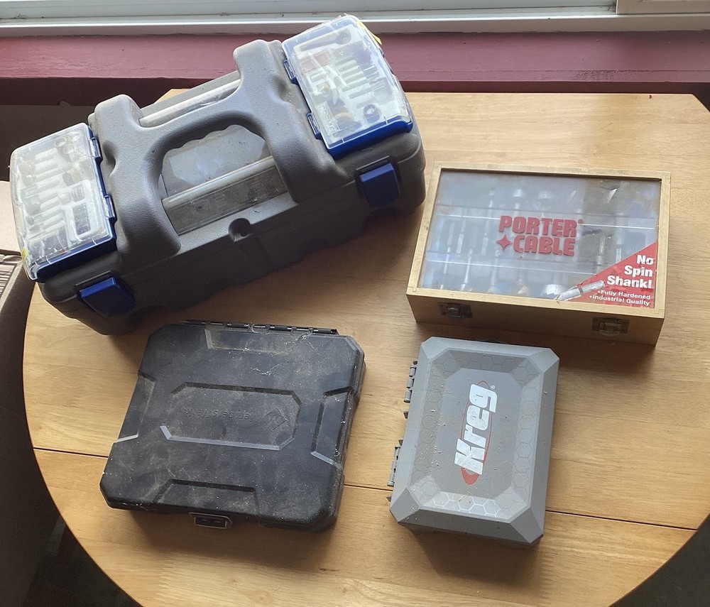 Misc. Tools, Drill Bits, Pocket Hole Jig, Hole Drill Bit Kit And Dremel Tool ￼