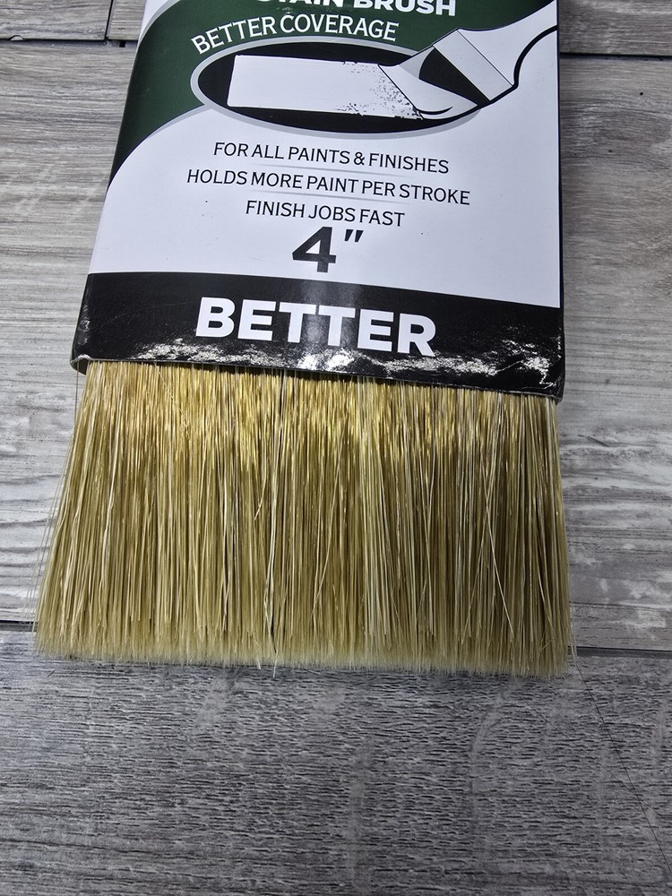 Master Painter Brush 4" Stain Brush Better Coverage Natural Bristle