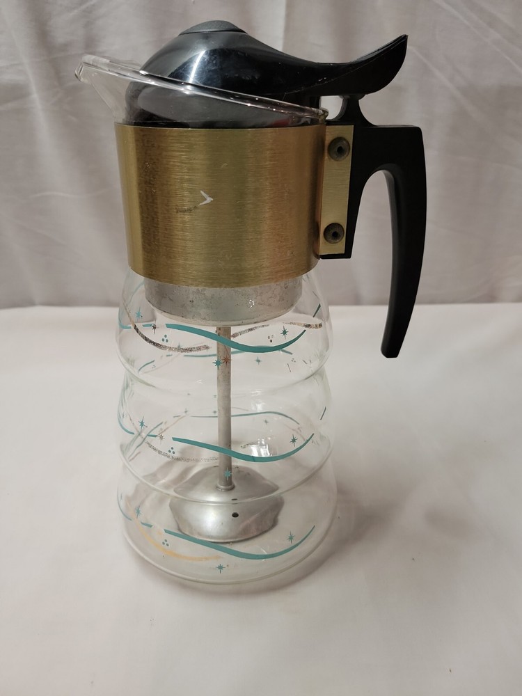 Vintage Libbey Heatware Coffee Pot  Atomic Star 8 Cup Complete & EUC!