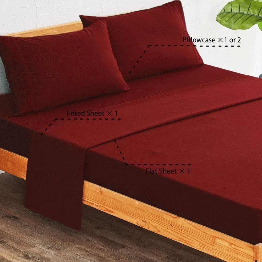 Bed Sheet Set Super Soft Microfiber 1800 Thread Count Luxury Egyptian Sheets