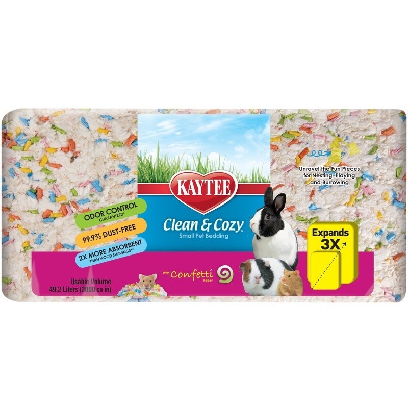 Soft Absorbent Confetti Bedding Small Pets Odor Control Dust-Free Nesting Multi