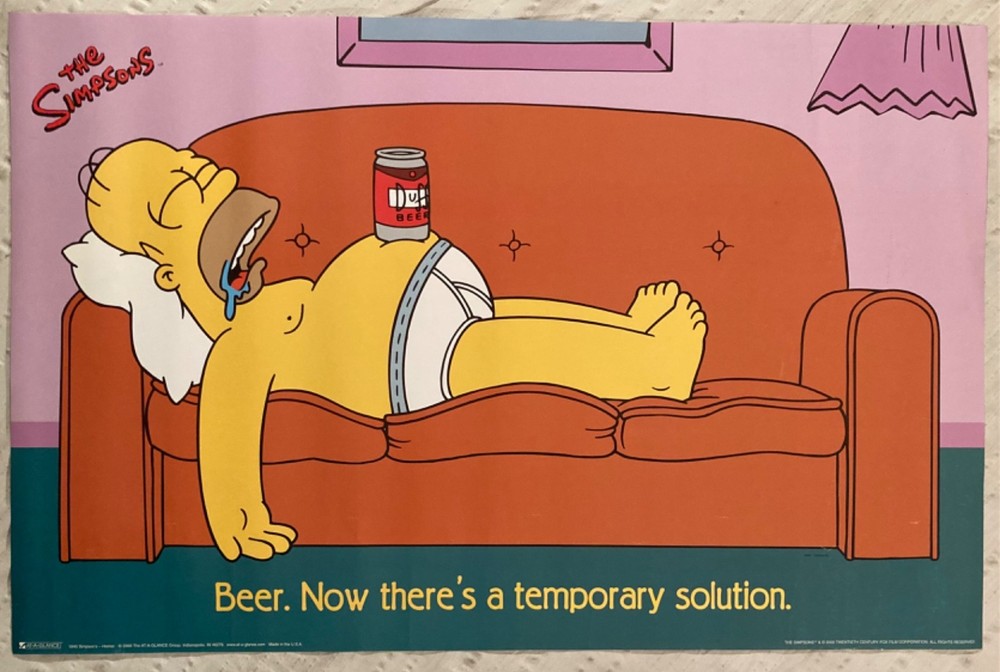 Homer Simpson 2000 Poster Beer A Temporary Solution The Simpsons At A Glance Y