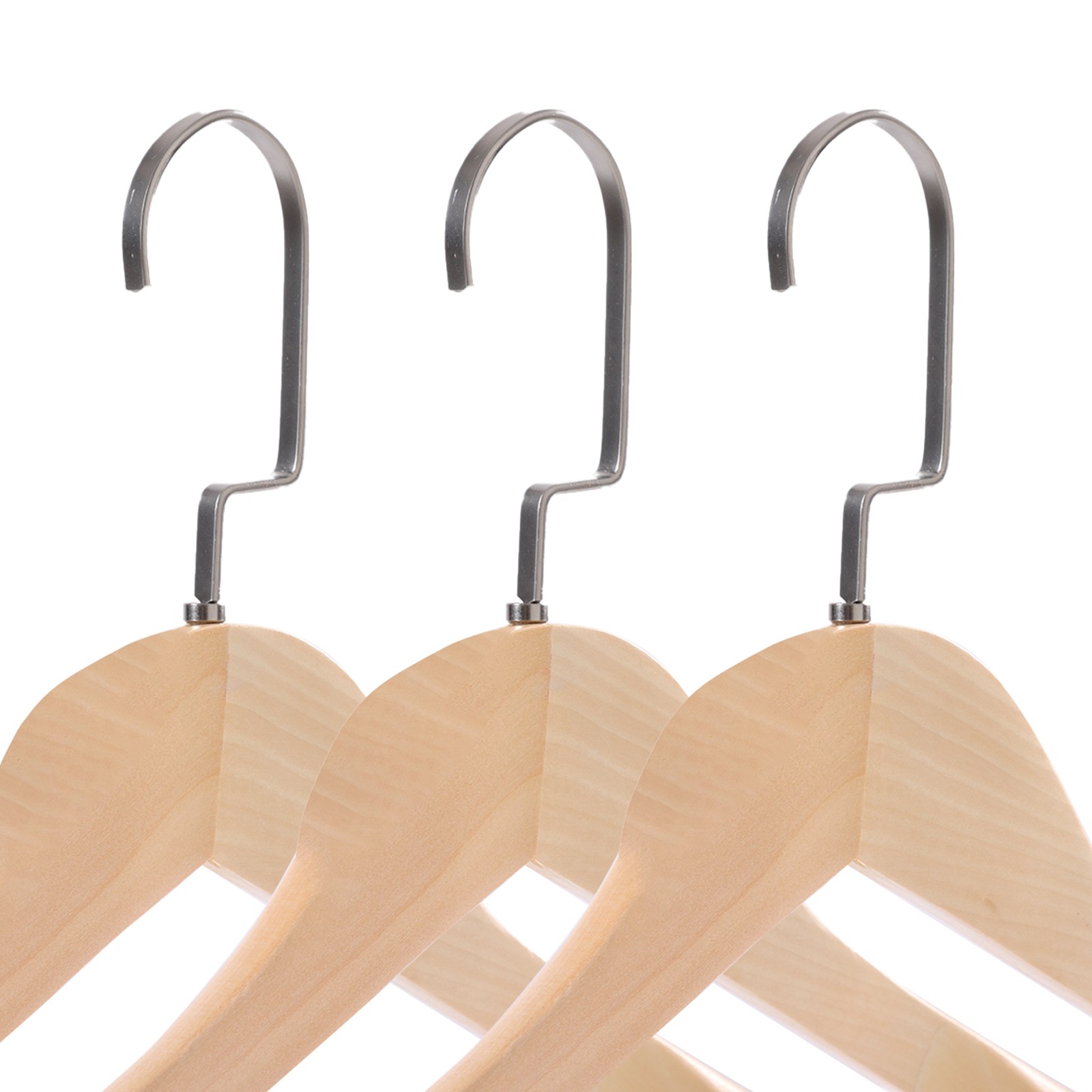 2.4" Wide Shoulder Suit Hangers 12-60 Pack Natural Wooden Hanger Glossy Finish