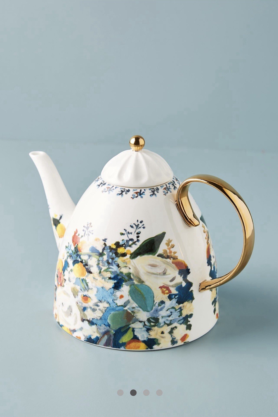 Anthropologie Botanica Teapot Floral Stoneware Afternoon Housewarming Hostess