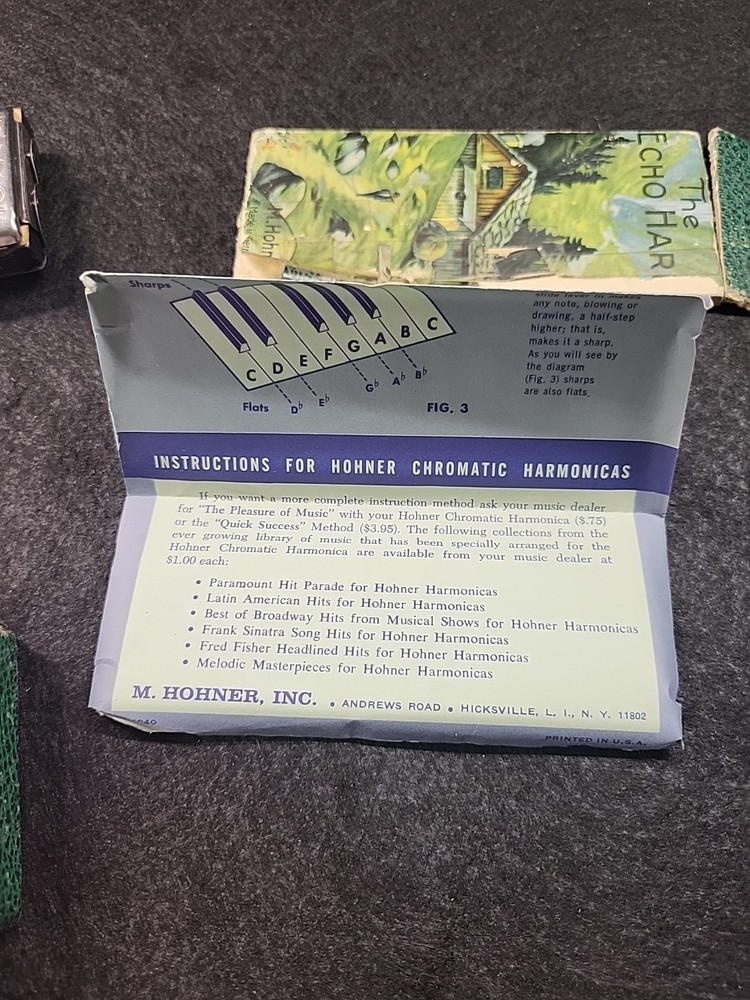 Vntg M Hohner Harmonica The Echo Harp Box Has Damage