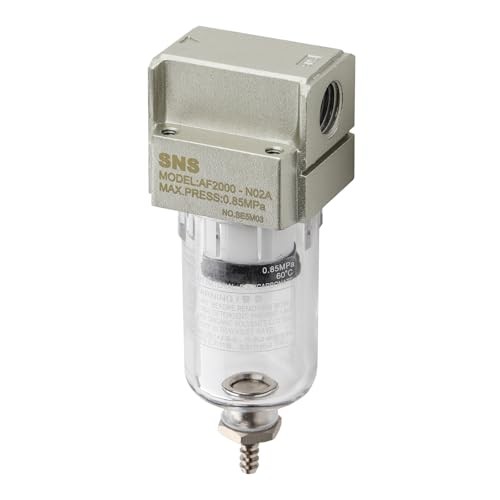 1/4" NPT Compressed Air Line Filter, 5 Micron Brass Element, AF2000-N02