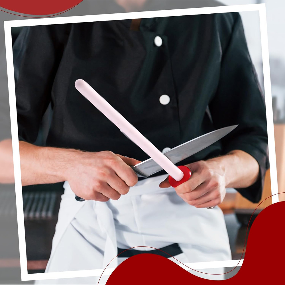11 Inch Ceramic Sharpening Rod Lightweight Durable Knife Sharpener with Handle