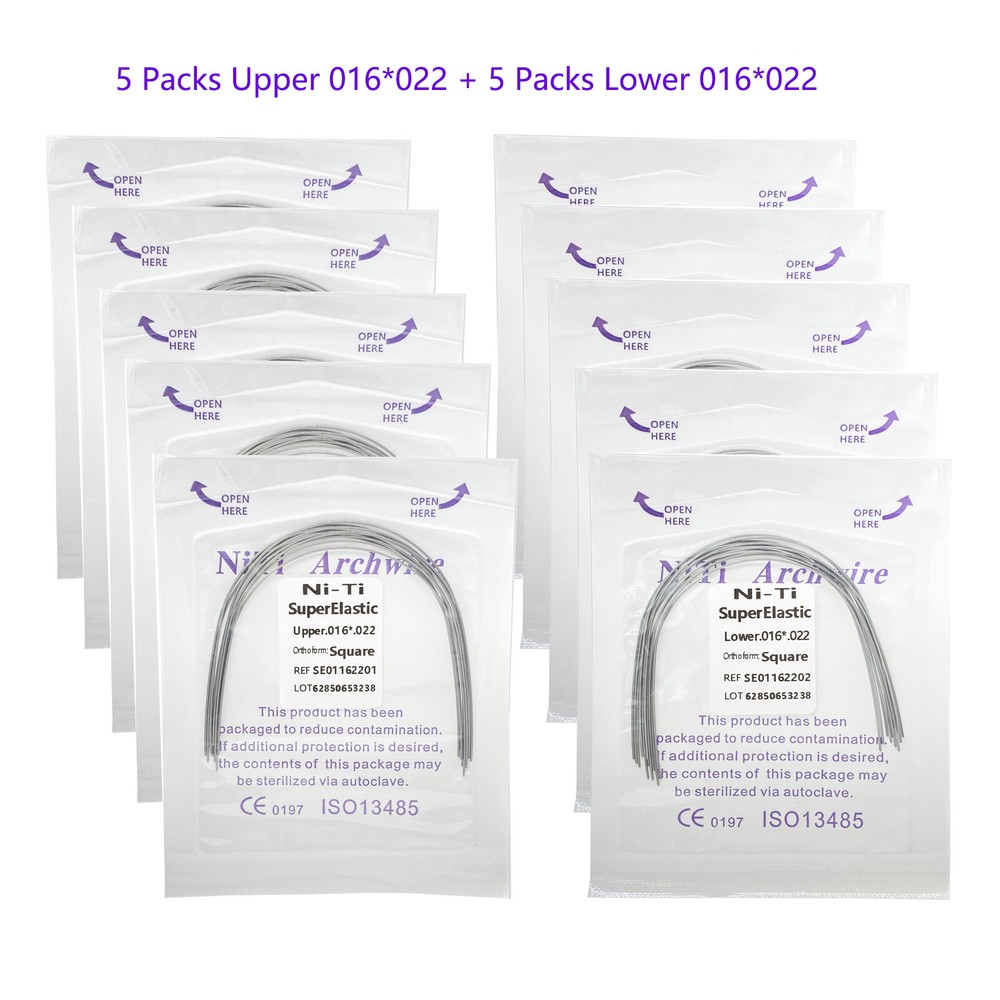 100PCS Dental Orthodontic Niti Arch Wire Rectangular Round Natural Upper Lower