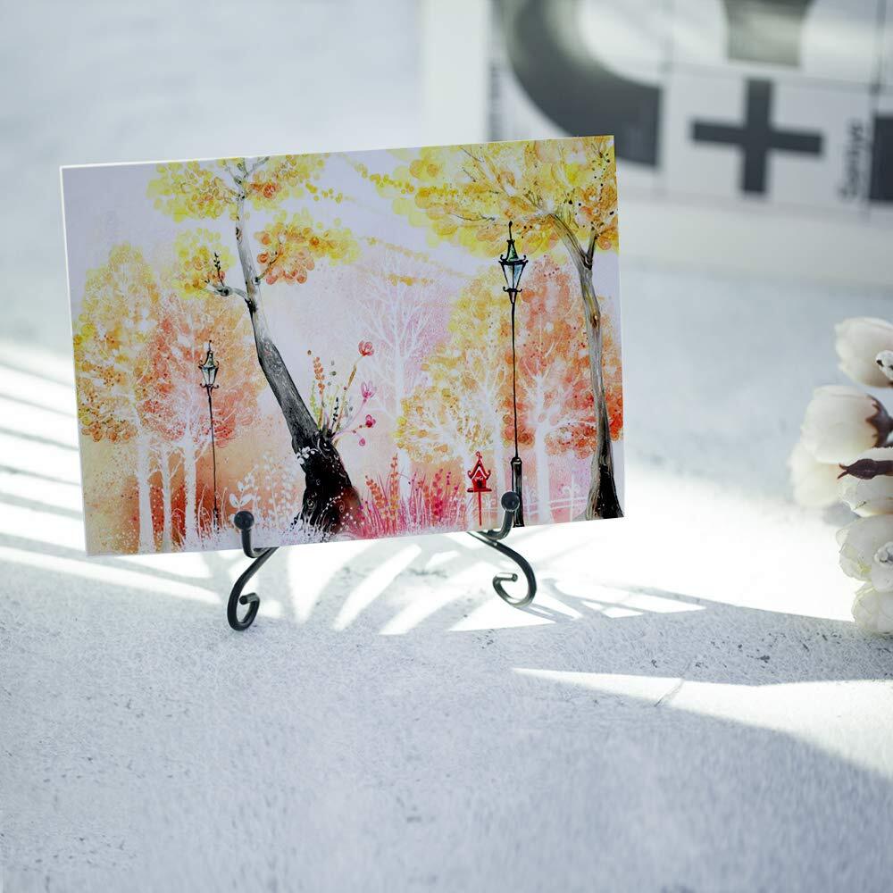 (4 Pack) Iron Display Stand, Black Easel Plate 4 inch pack),