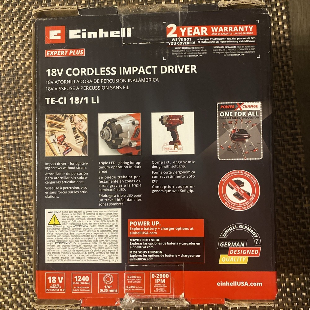 Einhell Power X-Change TE-CI 18/1 Li Impact Driver w/variable speed