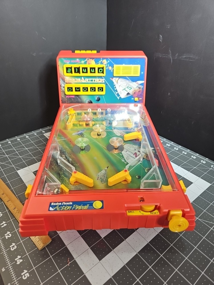 Space Attack 1989 Playtime Products Tabletop Pinball Machine No Score Function