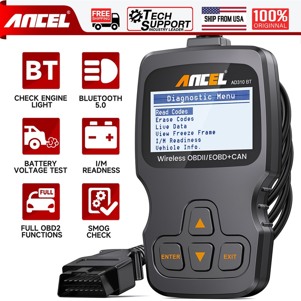 ANCEL AD310 BT OBD2 Scanner Bluetooth Diagnostic Tool Engine for iOS Android