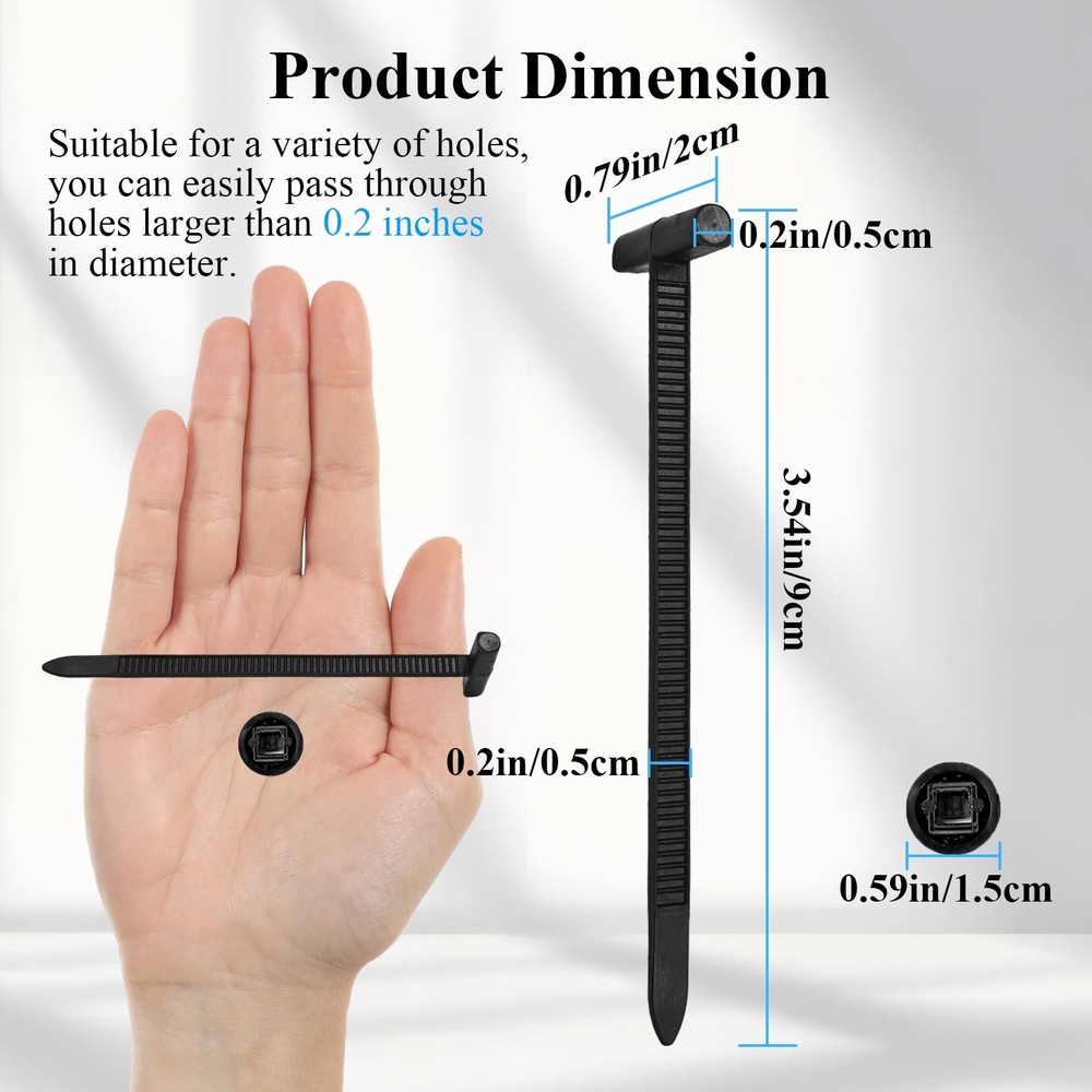 50PCS Upgraded Nylon Universal Cable Tie Buckle,Self-Locking Black