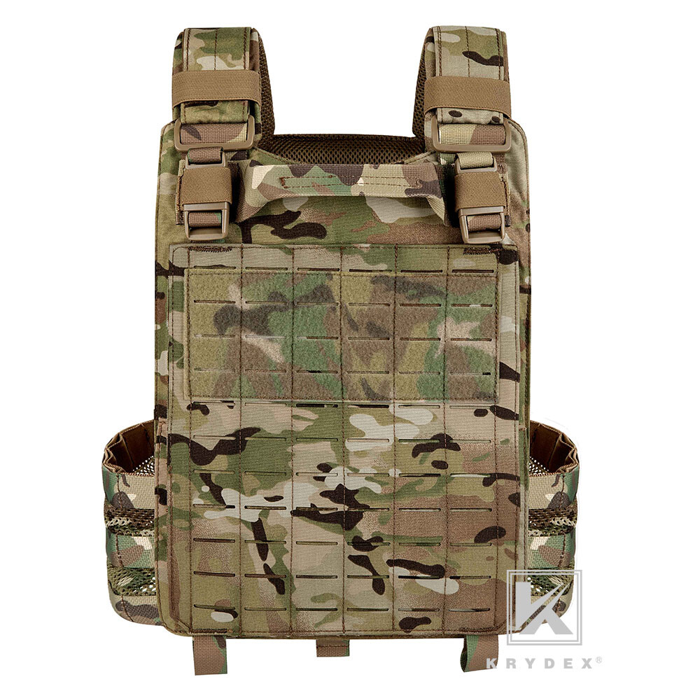 KRYDEX Plate Carrier Tactical Vest Quick Release & Laser Cut MOLLE Panel Camo