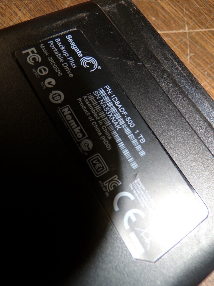 SEAGATE SRDOSPO 1TB HARD DRIVE