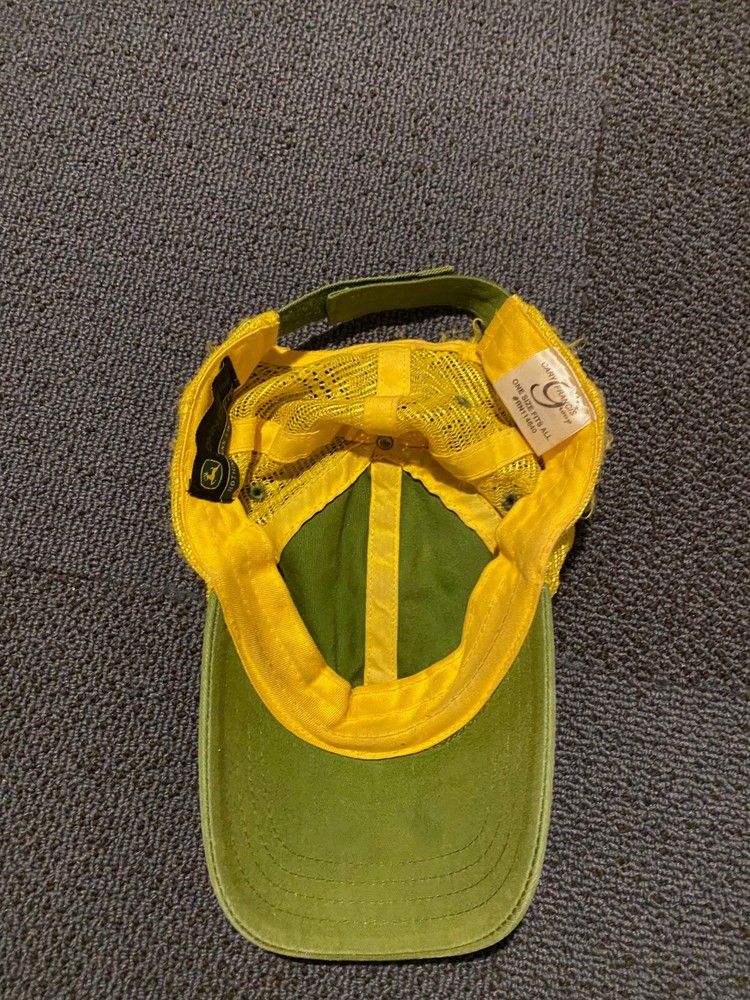 John Deere tractor snap back hat USED