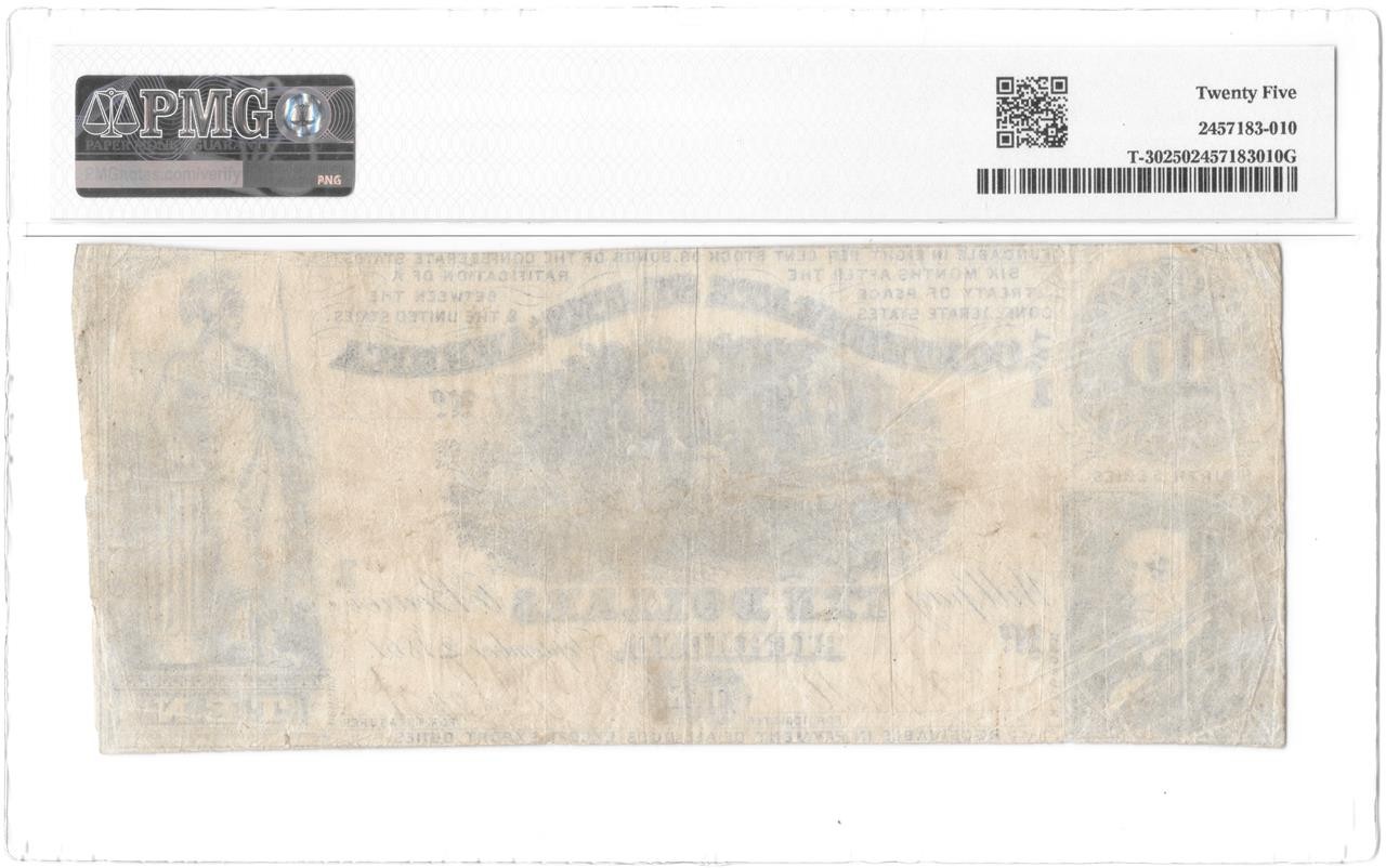 T-30 $10 Confederate States Civil War Money Sweet Potato Dinner Note PMG VF 25