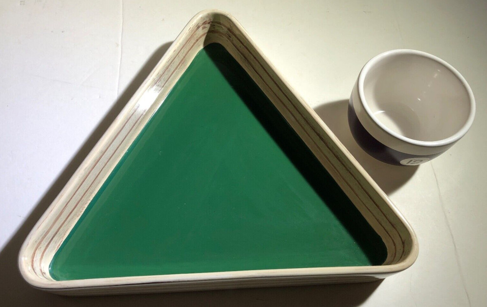 Luminarc Pool Billiards Rack Chip & Dip Serving Bowl Set