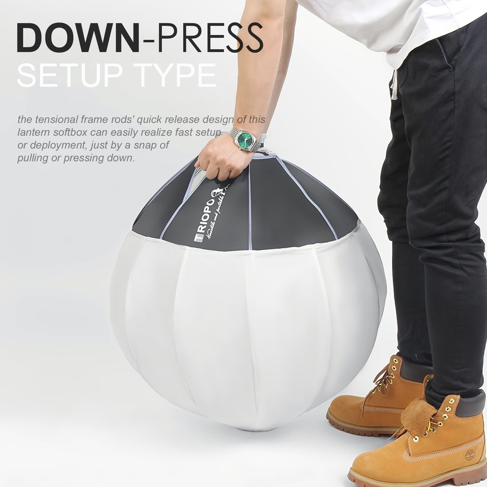 TRIOPO Lantern Softbox 55cm Quick Release Softbox for Bowens Mount Video Light