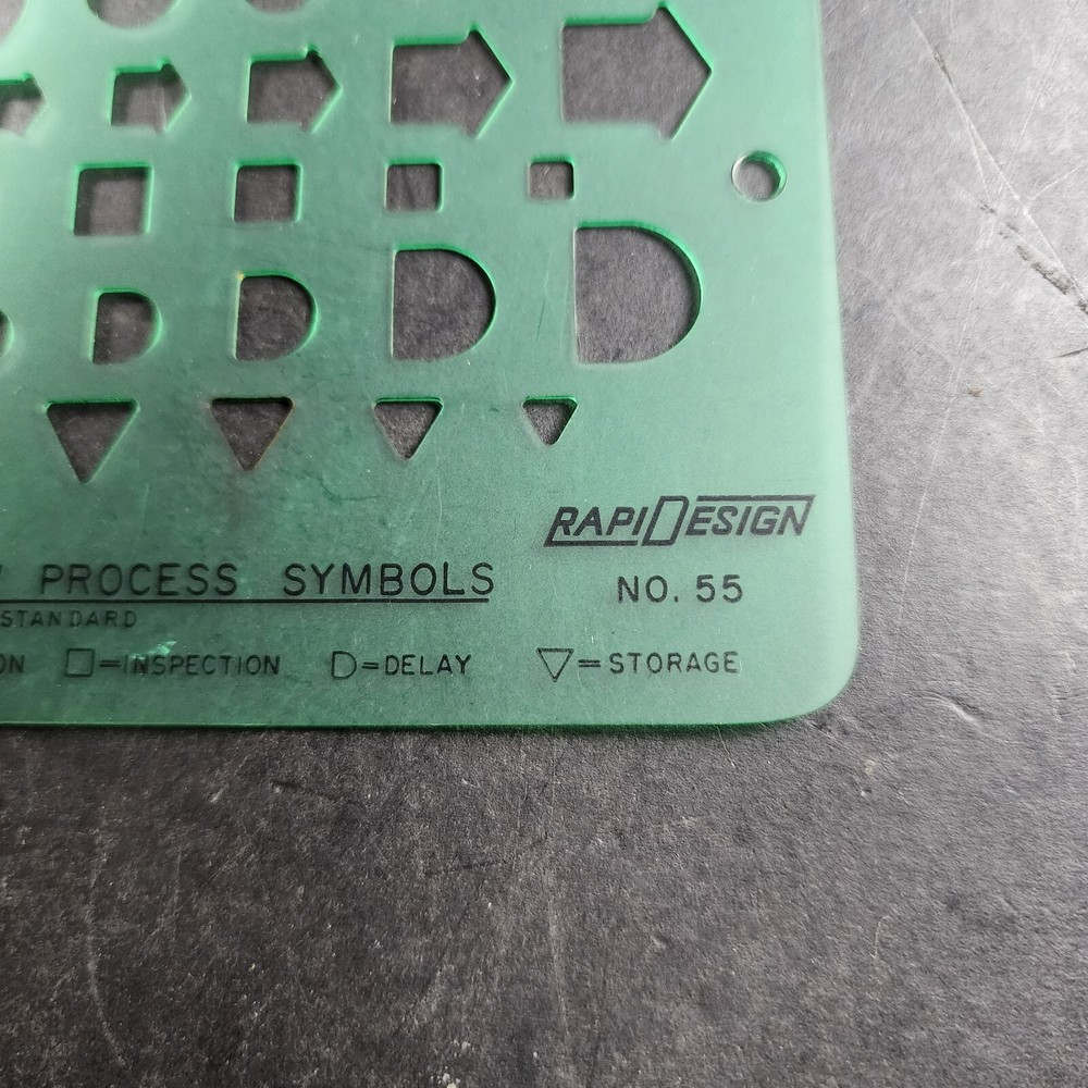 Vintage Rapidesign no. 55 Operation & Flow Process Symbols Template