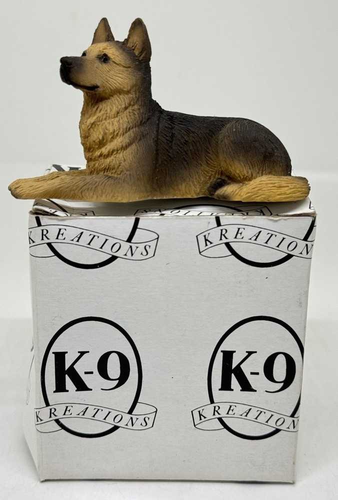 German Shepherd Sitting Down Sculpture Figurine